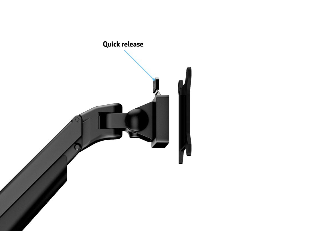 Multibrackets 15" - 34" M VESA Gas Lift Arm Desk or Wall Basic Black Monitor Arm Desk Mount Multibrackets