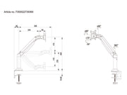 Multibrackets 15" - 34" M VESA Gas Lift Arm Desk or Wall Basic Black Monitor Arm Desk Mount Multibrackets
