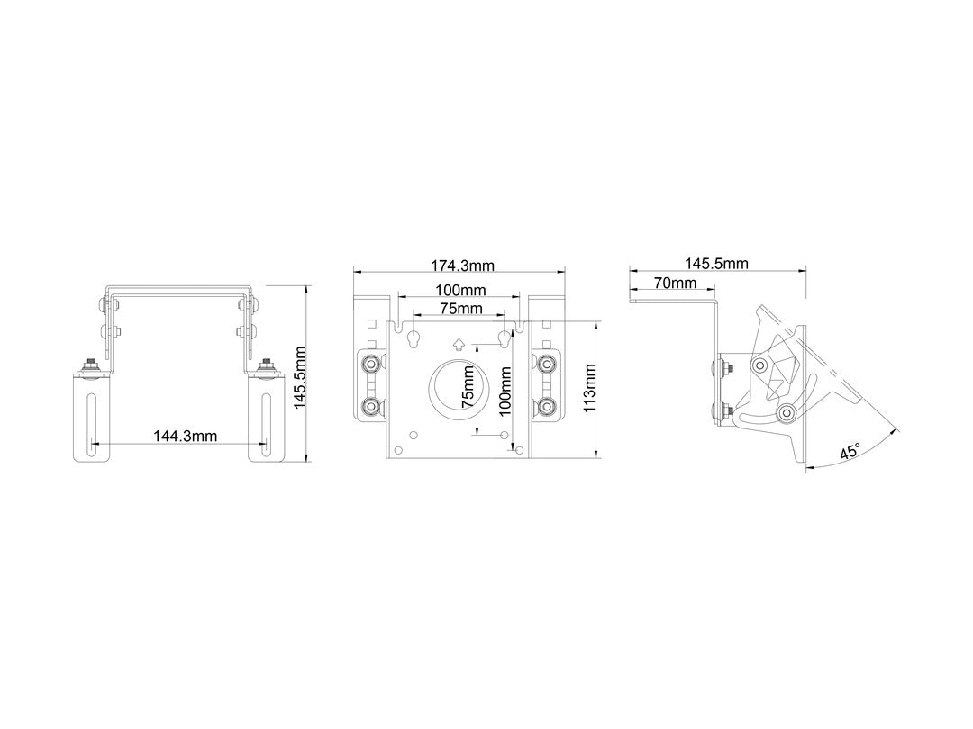 Multibrackets M Pro Series Shelf Mount - (75x75 100x100) Wall Mount Bracket Multibrackets