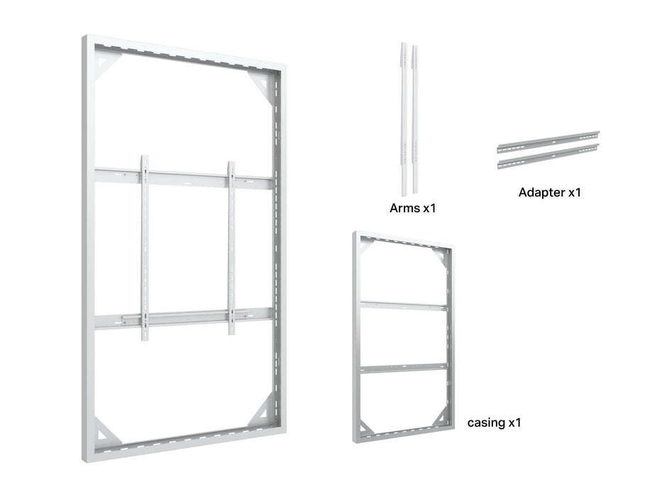 Multibrackets M Pro Series Enclosure 98" Wall Slim Large White Signage Display Enclosures Multibrackets