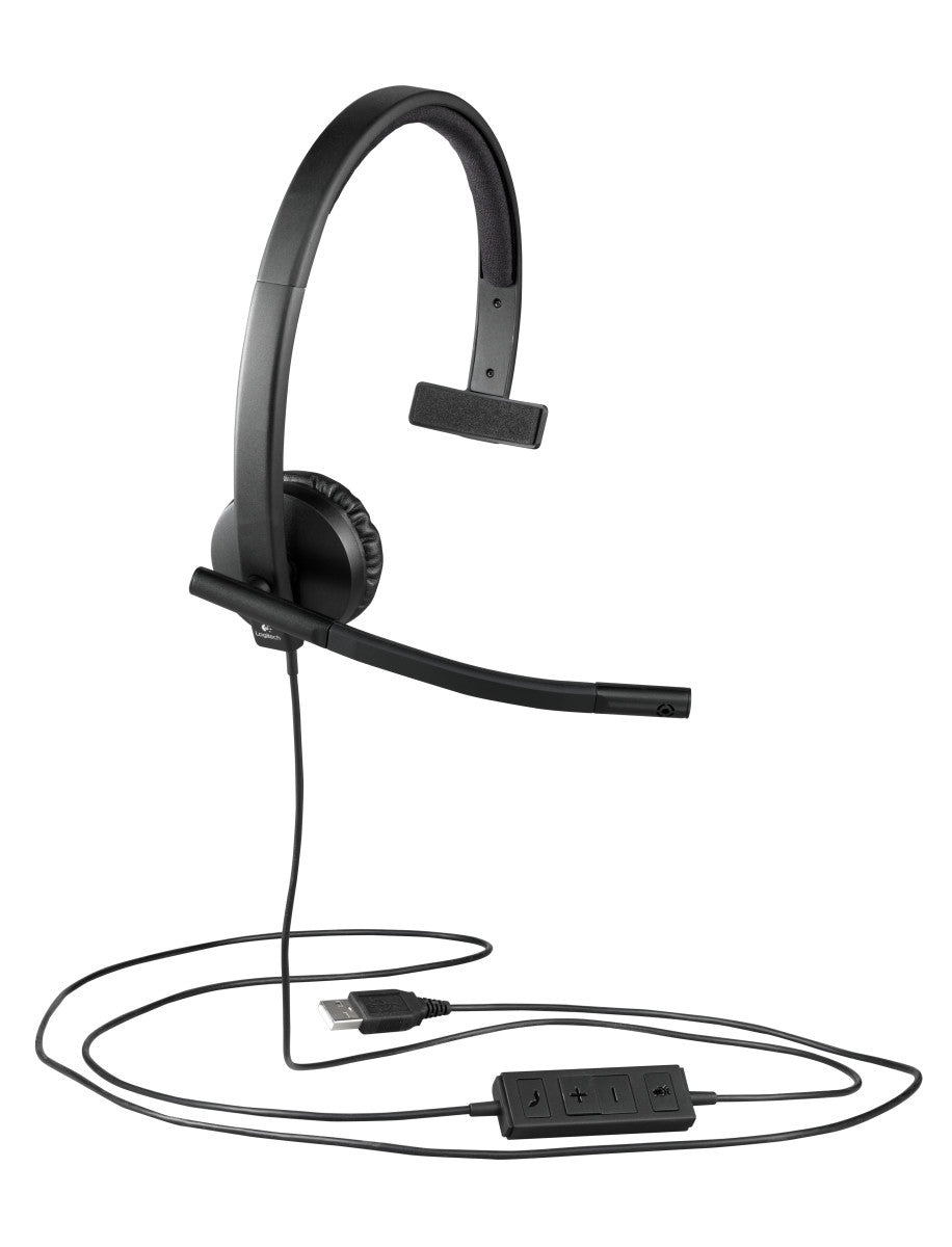 Logitech USB Headset H570e Mono Wired Black Headset Headset Logitech