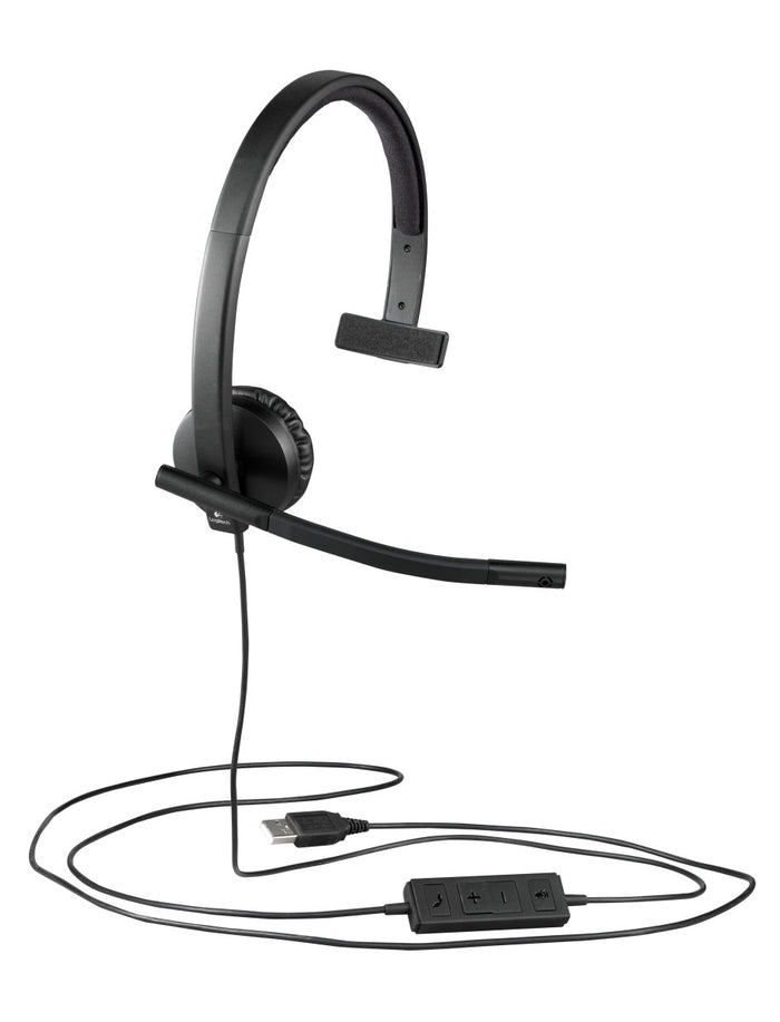 Logitech USB Headset H570e Mono Wired Black Headset Headset Logitech