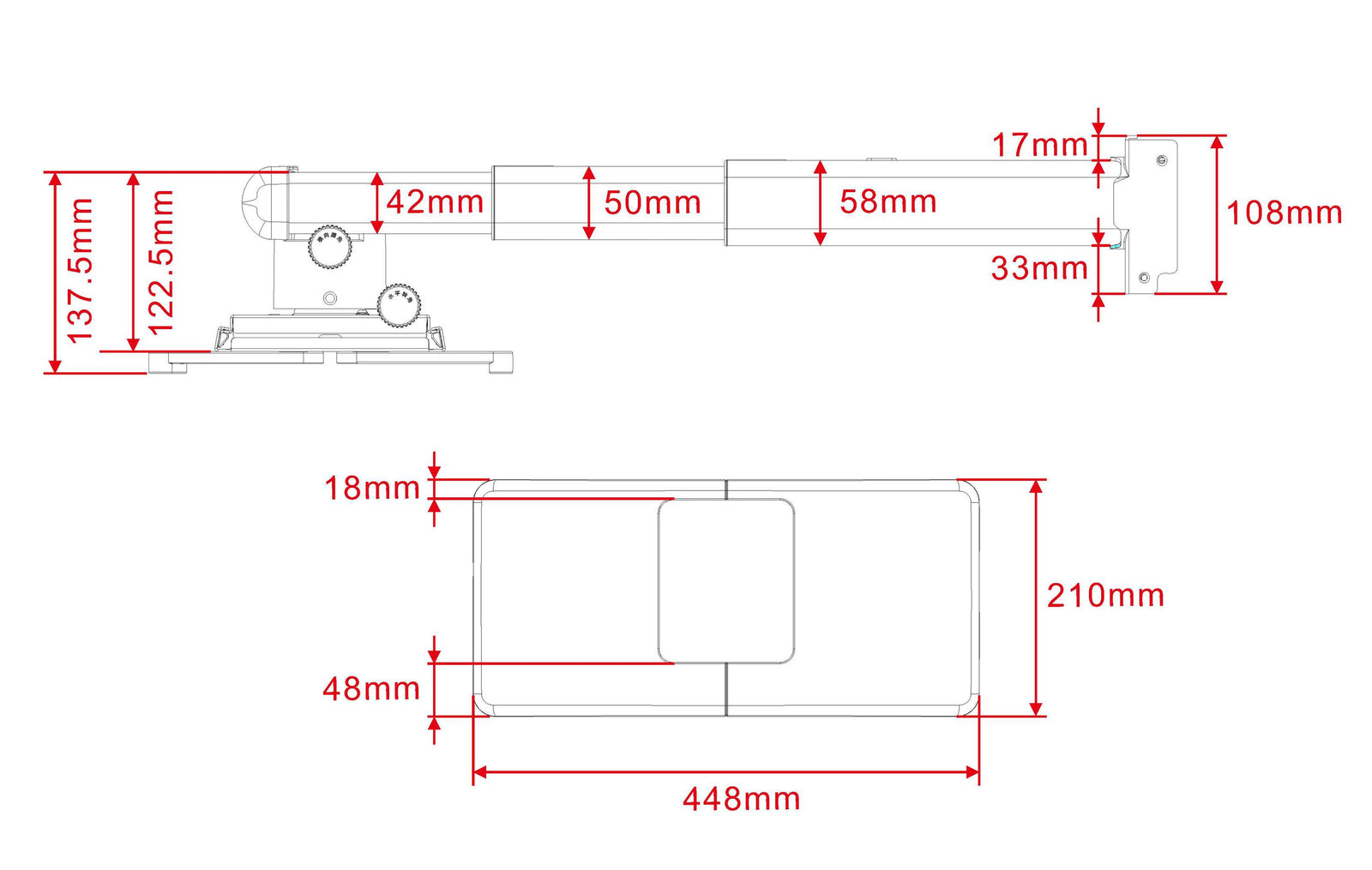 Multibrackets M Projector Mount Short Throw Deluxe 300-700mm Medium | 7350022739833 Projector Mount Multibrackets