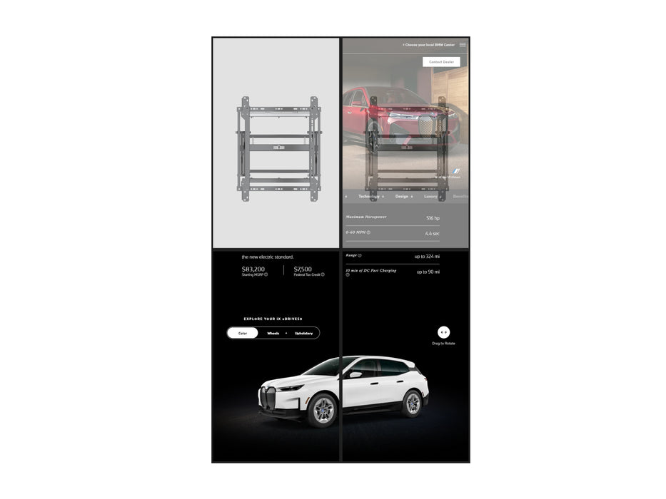 Multibrackets M Public Video Wall Mount Push Slim For 40" - 55" Screens TV Mounts & Stands Multibrackets