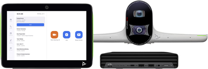 Poly Studio Large Room Bundle for Zoom Rooms: Studio E70 Smart Camera and HP PC w/TC10 (ABU) | 9C941AA Video Conferencing System Poly
