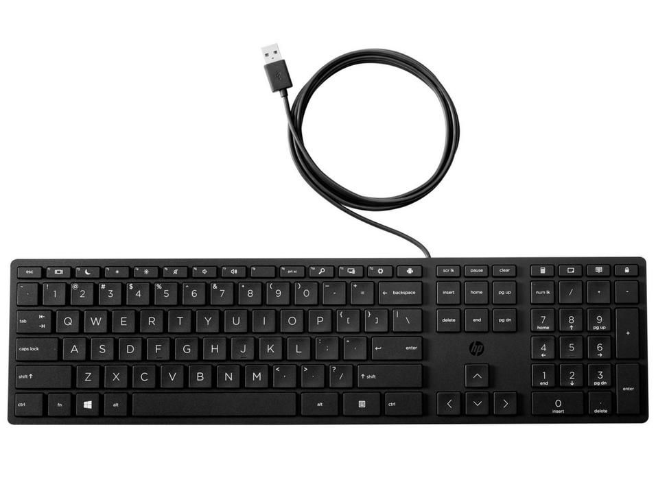 HP 320K USB Wired Keyboard (Spanish Layout) – Full-Size, Black | 9SR37AA#ABE Keyboard & Mouse HP