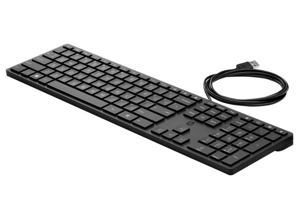 HP 320K USB Wired Keyboard (Spanish Layout) – Full-Size, Black | 9SR37AA#ABE Keyboard & Mouse HP