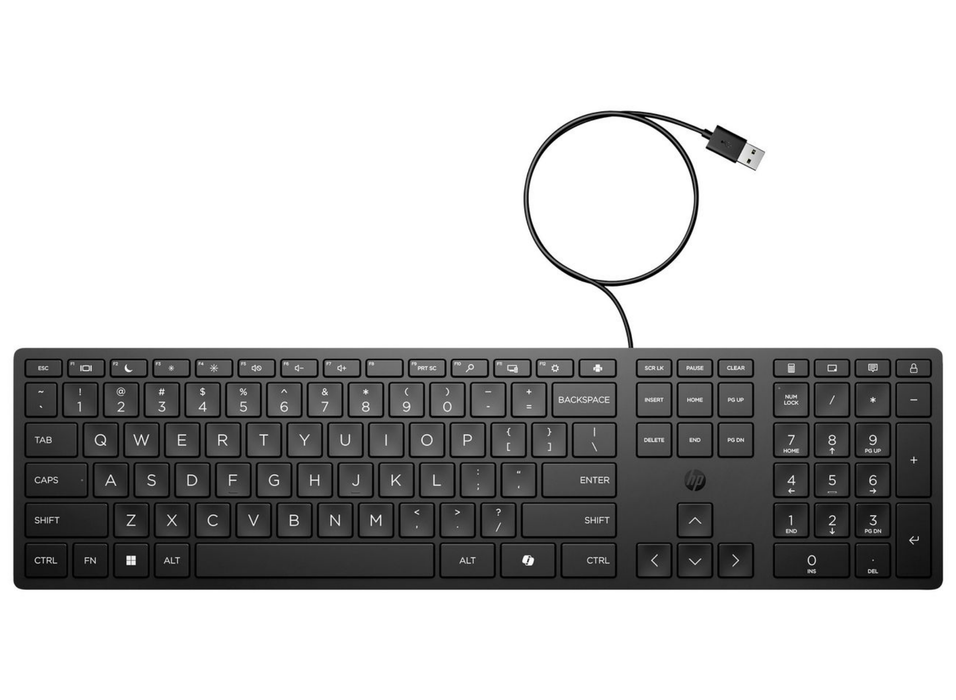 HP 320K USB Wired Keyboard – Full-Size Office Keyboard (Swiss Layout) | 9SR37UT#UUZ Keyboard & Mouse HP