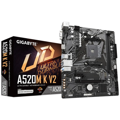 Gigabyte A520M K V2 AMD Socket AM4 M-ATX Motherboard Gigabyte Motherboards Gigabyte
