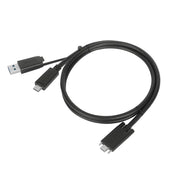 Targus 1M USB-C® Male to USB-C® Male 10 Gbps Screw-In Cable with USB-A Tether | ACC1133GLX USB Cable Targus
