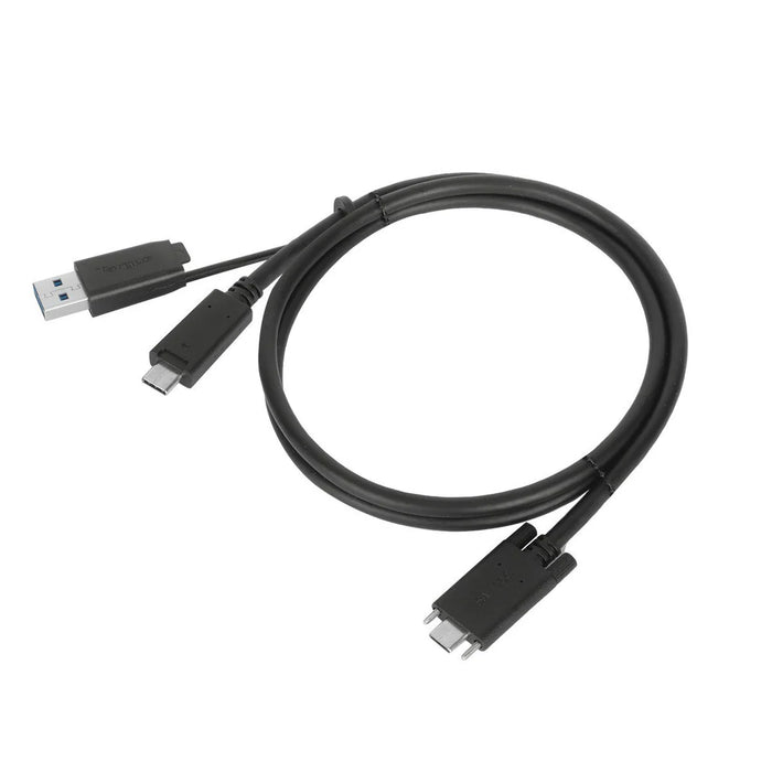 Targus 1M USB-C® Male to USB-C® Male 10 Gbps Screw-In Cable with USB-A Tether | ACC1133GLX USB Cable Targus
