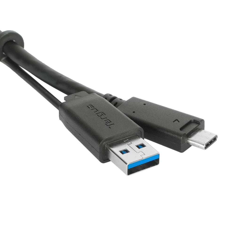 Targus 1M USB-C® Male to USB-C® Male 10 Gbps Screw-In Cable with USB-A Tether | ACC1133GLX USB Cable Targus
