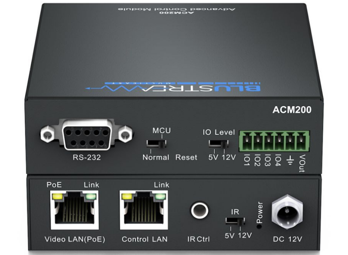 BluStream ACM200 Advanced Control Module for IP50 and IP200 Series Video over IP Audio Control Panel BluStream