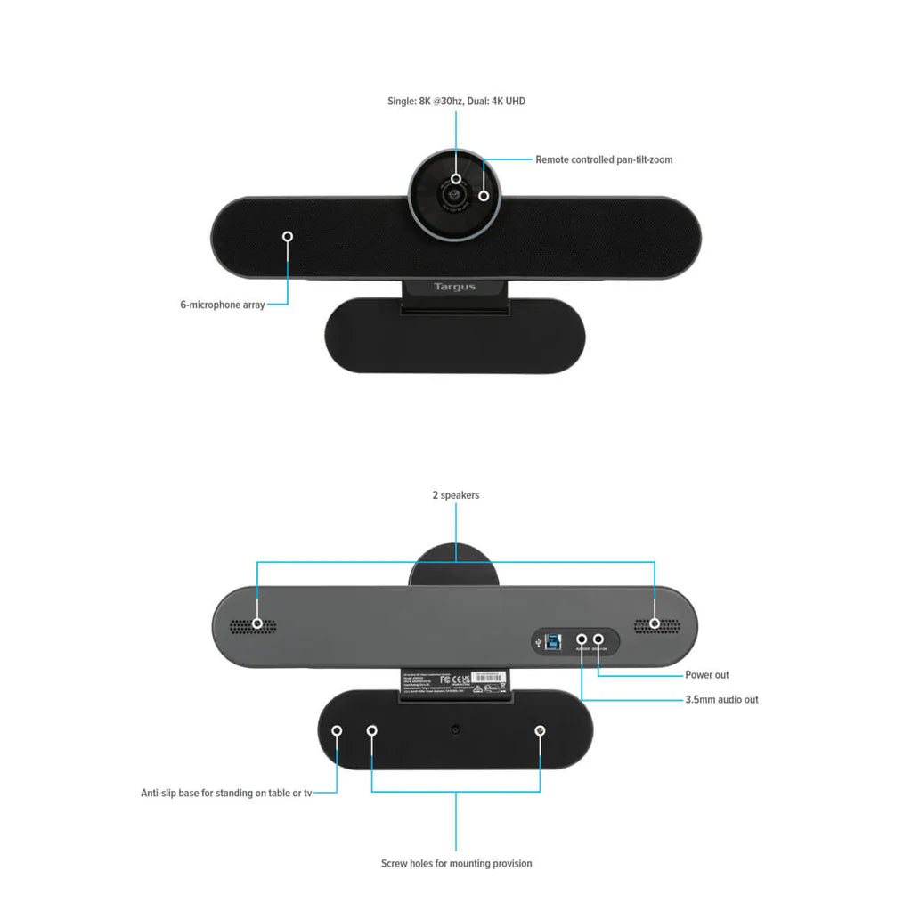Targus All-in-One 4K Video Conference System (UK Plug) | AEM350UKZ Video Conferencing System Targus