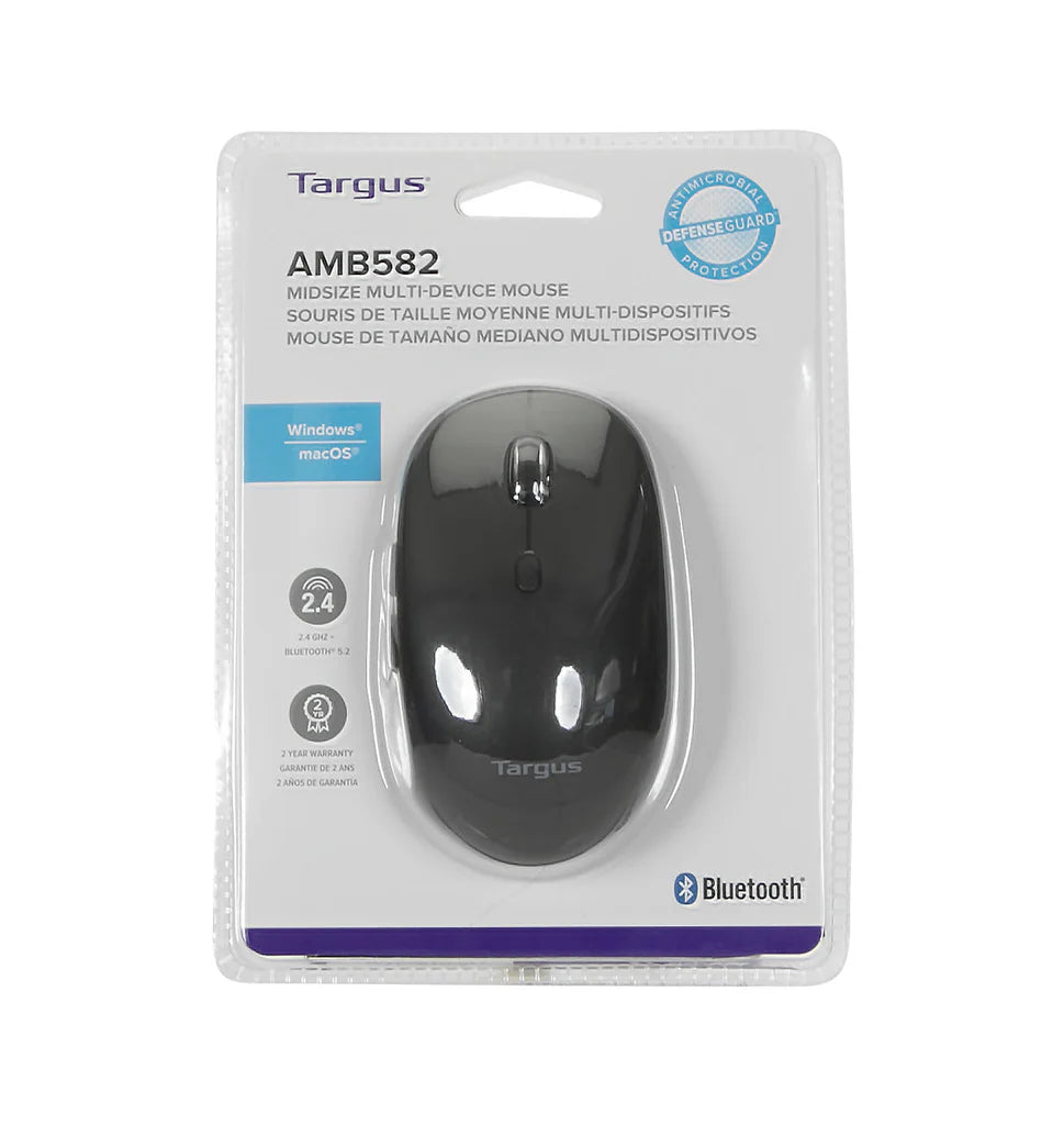Targus Midsize Comfort Multi-Device Antimicrobial Wireless Mouse | AMB582GL Keyboard & Mouse Targus