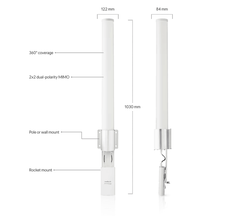 Ubiquiti Omni AirMax MiMo Antenna 2.4GHz 10dBi | AMO-2G10 Ubiquiti Network Antenna Ubiquiti
