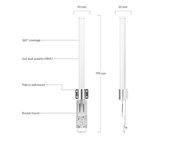 Ubiquiti Networks Omni AirMax MiMo Antenna 2.4GHz 13dBi | AMO-2G13 Network Antenna Ubiquiti