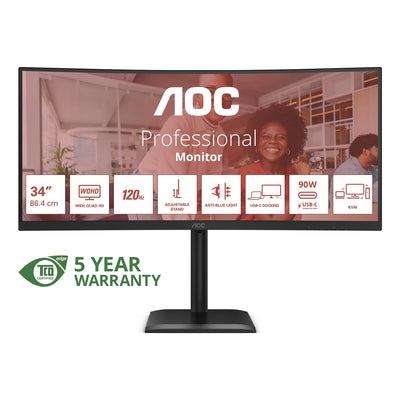 AOC CU34E4CV 34" 120Hz 4ms UWQHD Desktop Monitor Desktop Monitor AOC