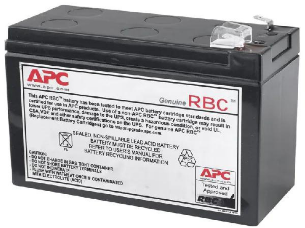 APC APCRBC110 Replacement Battery Cartridge, VRLA battery, 7Ah, 12VDC UPS Accessory APC