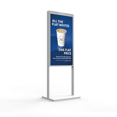 Moove ASLUDS49 – 49" White Double-Sided Ultra High Brightness Digital Display | 3500 cd/m² Floor Standing Signage Store-Front Display ScreenMoove