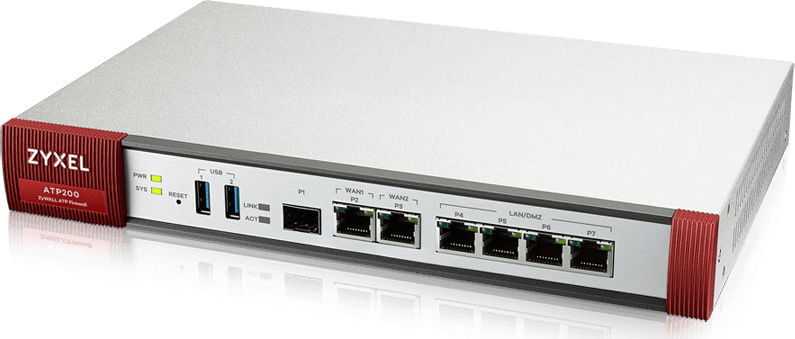 ZYXEL ZYWALL Network Security/Firewall Appliance - 6 Port - 1000Base-T - Gigabit Ethernet | ATP200-EU0102F Network Firewall Zyxel