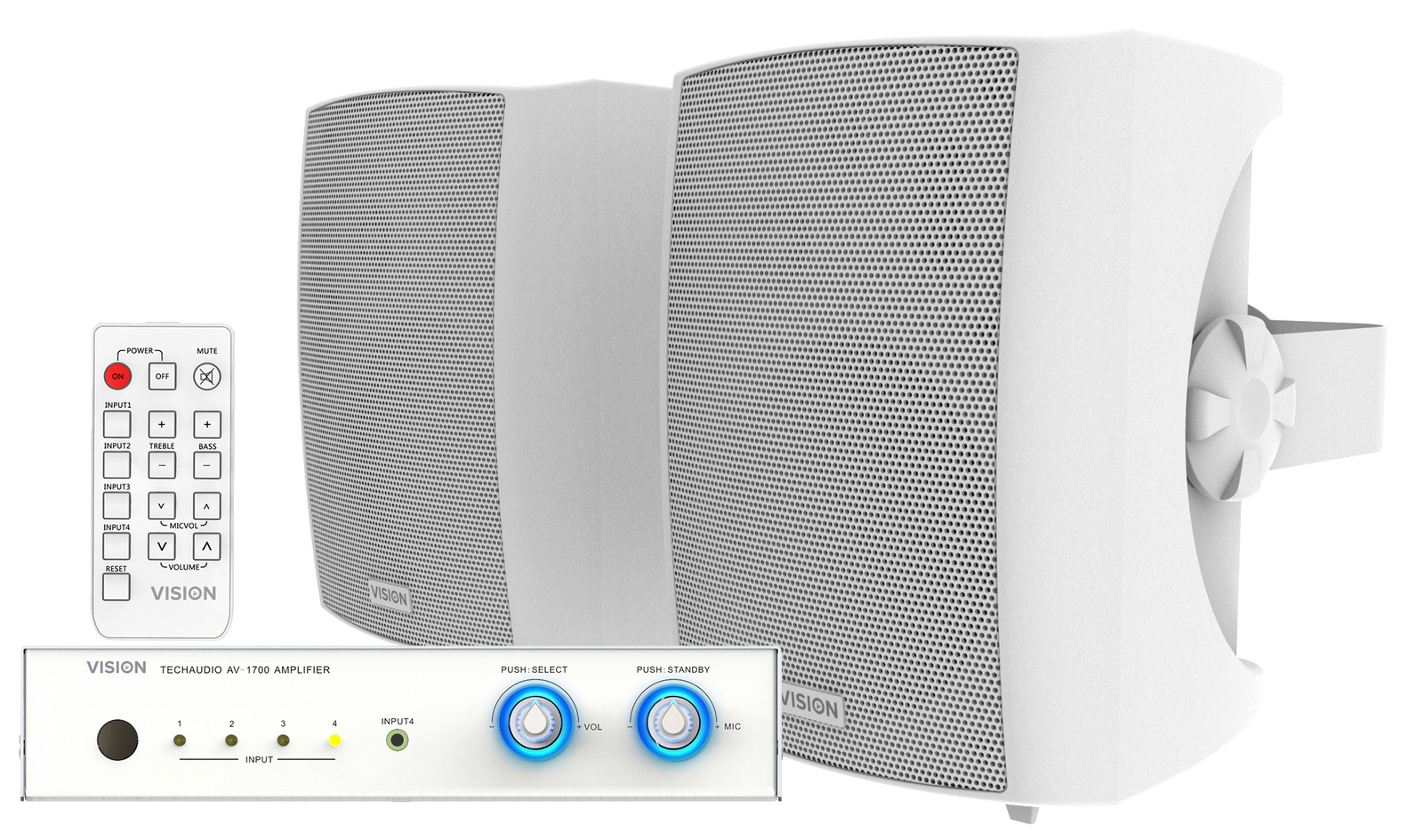 Vision SP-1800 5.25" Pair 3-Way Wall Loudspeakers Speaker Vision
