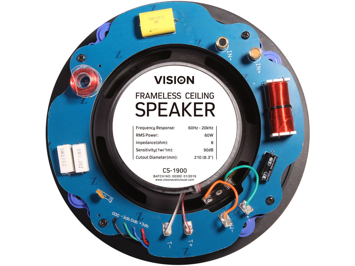 Vision AV-1900 50W Amplifier and Pair of CS-1900 Ceiling Speakers Kit Speaker Vision