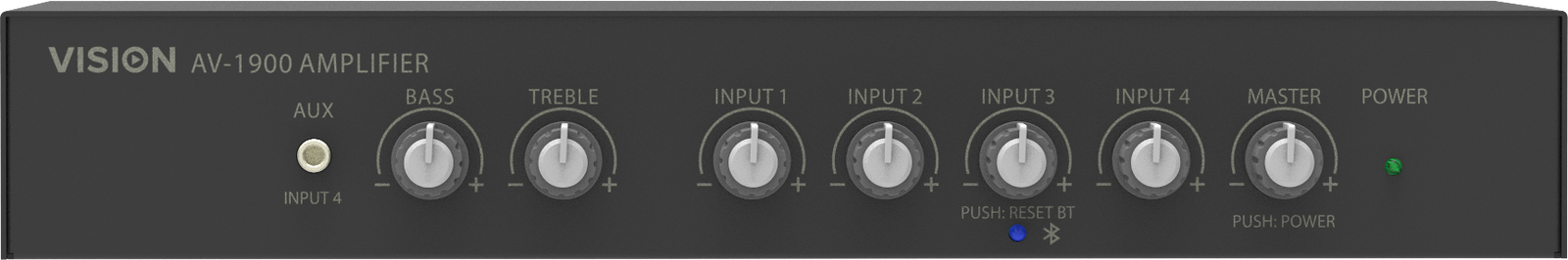 Vision AV-1900 2x50W RMS Mixer Amplifier Audio Amplifier Vision