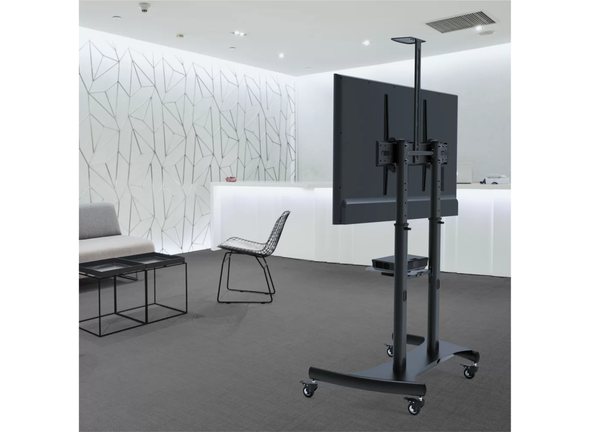 Moove APTC1100 Heavy Duty Mobile TV Cart for 60–100" Screens – 100kg, Height Adjustable & Tilting Mobile Trolley ScreenMoove