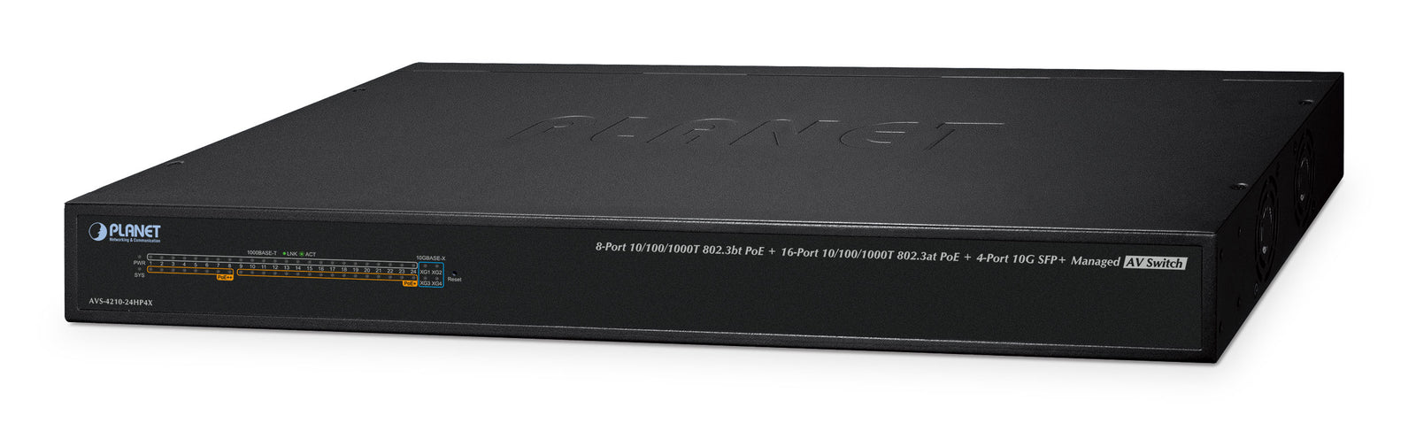 Planet AVS-4210-24HP4X 24-Port PoE Managed AV Switch 8xPoE++ 16xPoE+ 4x10G SFP+ Network Switch Planet