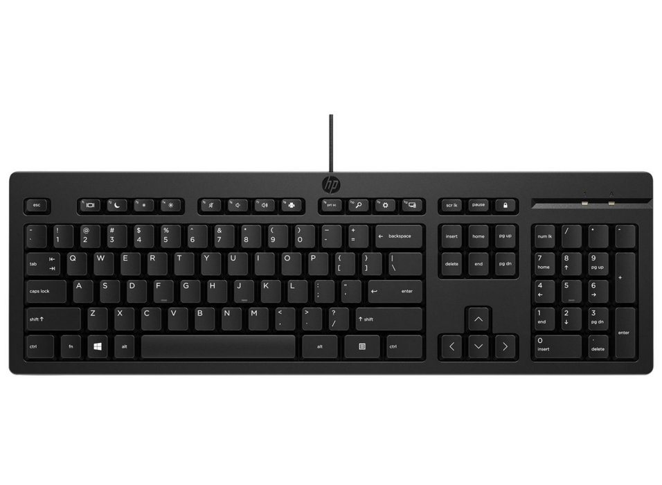 HP 125 Wired Keyboard – Full-Size USB Office Keyboard with Numeric Keypad | AY2Y7AA#ABD Keyboard & Mouse HP