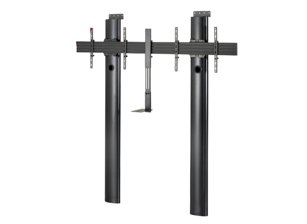 B-Tech 56" - 65" 2m Premium Floor-To-Wall Twin Screen VC Stand 2m | BT8710/B Floor to Wall Mount Bracket B-Tech