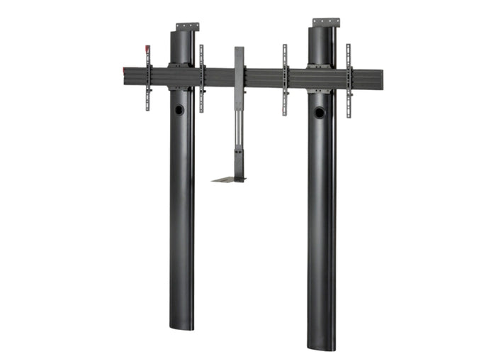 B-Tech 56" - 65" 2m Premium Floor-To-Wall Twin Screen VC Stand 2m | BT8710/B Floor to Wall Mount Bracket B-Tech