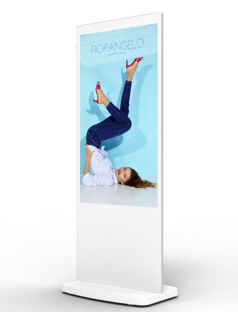 55" White Interactive Freestanding Digital Posters | PCAP Touch Screen Freestanding Digital Signage Display ScreenMoove