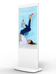 55" White Interactive Freestanding Digital Posters | PCAP Touch Screen Freestanding Digital Signage Display ScreenMoove