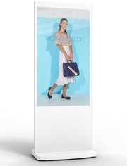 55" White Interactive Freestanding Digital Posters | PCAP Touch Screen Freestanding Digital Signage Display ScreenMoove
