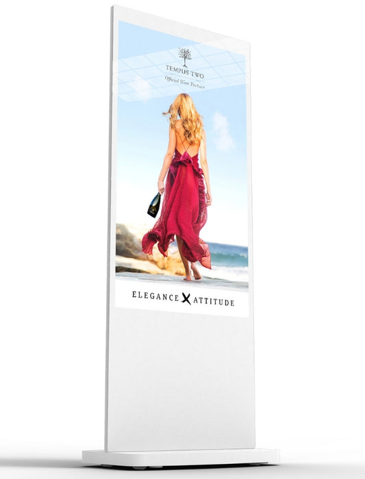 55" White Interactive Freestanding Digital Posters | PCAP Touch Screen
