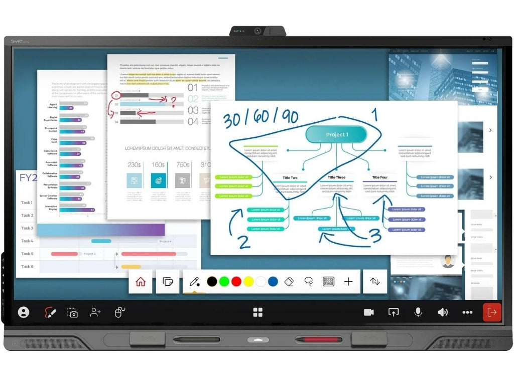 SMART Board SBID-QX275-P 75” QX Pro Interactive Display With Smart Meeting Pro Interactive Touchscreen Display Smart