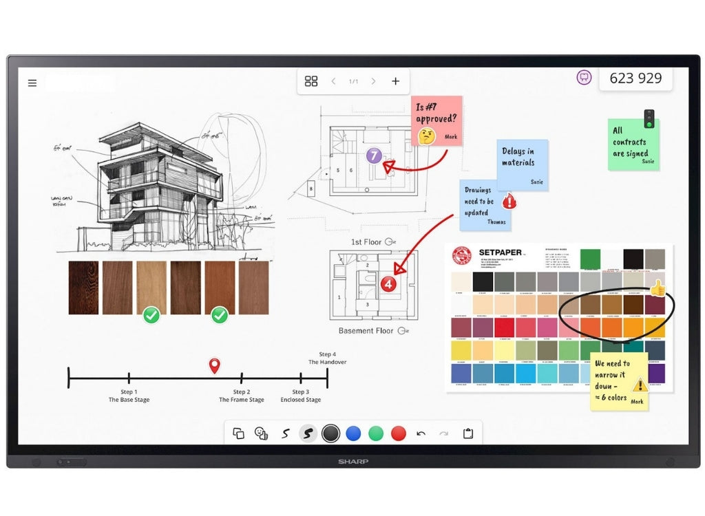 Sharp PN-LA862/60005935 86” 4K UHD Smart InGlass™ Touch Display Interactive Touchscreen Display Sharp