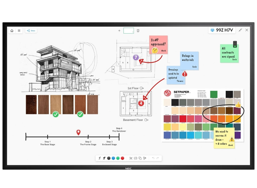 NEC Multisync® M861 60005949 86" InGlass Touch Display Interactive Touchscreen Display NEC