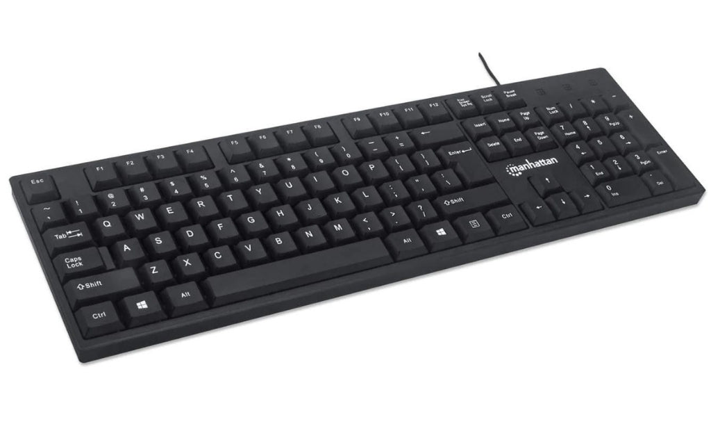 Manhattan 179324-UK Keyboard USB Wired Black-Standard Qwerty Full Size Keyboard & Mouse Manhattan