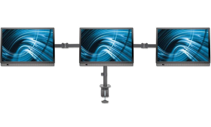 Manhattan 13" - 27" Triple LCD Monitor Mount with Double-Link Swing Arms | 461658 Monitor Arm Desk Mount Manhattan
