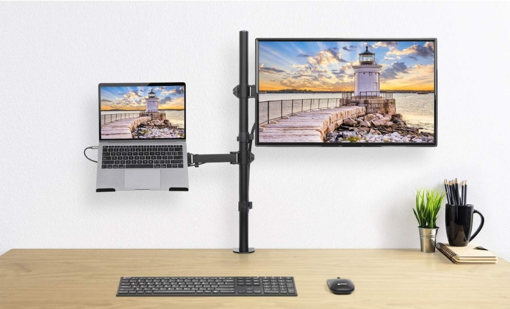 Manhattan 13" - 32" LCD and Laptop Desk Mount with Double-Link Swing Arm | 462136 Monitor Arm Desk Mount Manhattan
