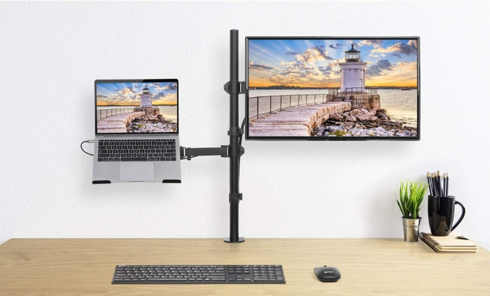 Manhattan 13" - 32" LCD and Laptop Desk Mount with Double-Link Swing Arm | 462136 Monitor Arm Desk Mount Manhattan