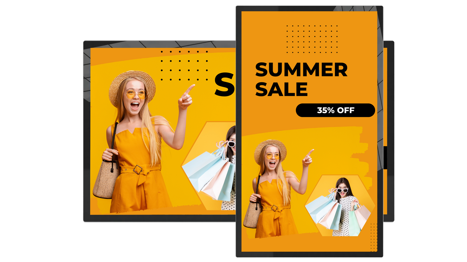 Android Advertising Screen | Built-in Media Player Digital Signage Display ScreenMoove 22" inch Plug and Play USB (Free) Portrait