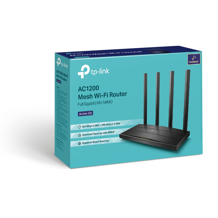 TP-Link ARCHER C6 V3.2 AC1200 Wireless MU-MIMO Gigabit Router