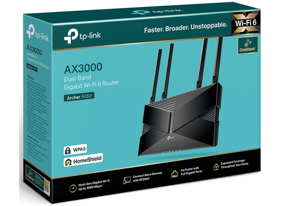 TP-Link Wireless Router Gigabit Ethernet Dual-Band (2.4 Ghz / 5 Ghz) 5G Black | ARCHER AX53 TP-Link Wireless Router TP-Link
