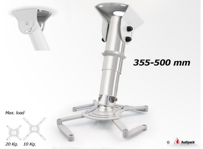 Audipack QFIX3-0500TG (35.5-50cm) Universal Telescopic Projector Mount For Up To 30Kg Projectors - Grey Audipack Projector Mount Audipack