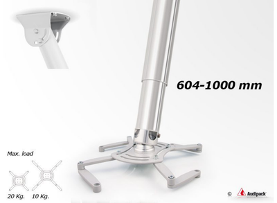 Audipack QFIX3-1000TG (60.4-100cm) Universal Telescopic Projector Mount For Up To 30Kg Projectors - Grey Audipack Projector Mount Audipack
