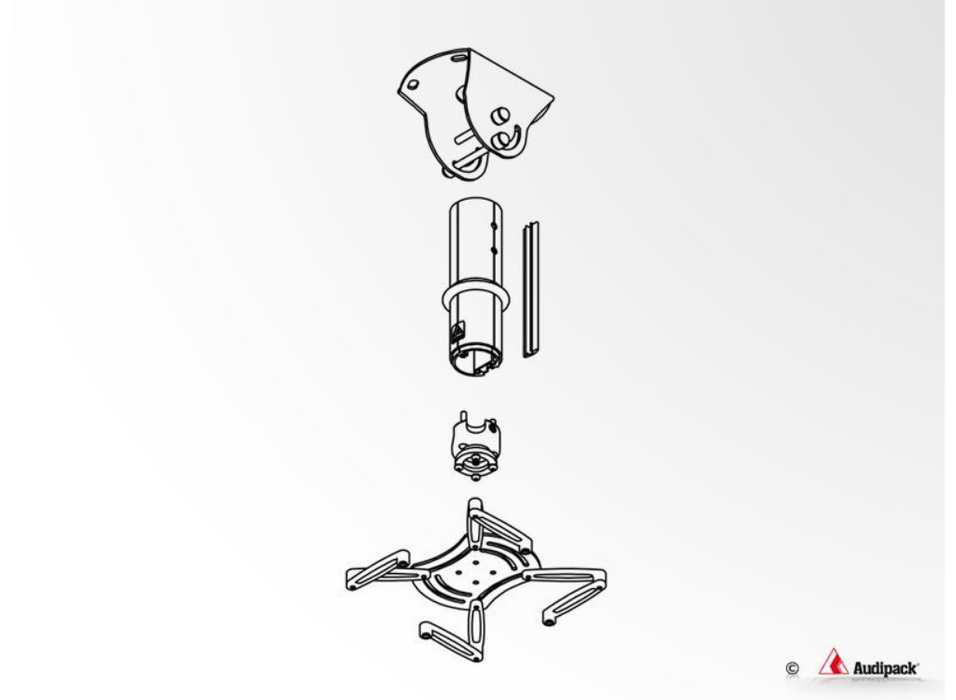 Audipack QFIX3-1000TG (60.4-100cm) Universal Telescopic Projector Mount For Up To 30Kg Projectors - Grey Audipack Projector Mount Audipack